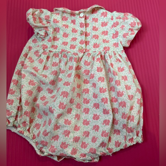 Pristine Vintage Handmade by Mother Pink Elephant Bubble Romper Baby Girl - Picture 3 of 4